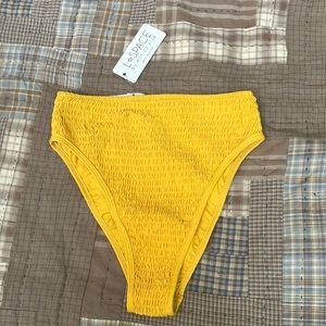 LSpace High waisted yellow bitsy cut bikini S/P